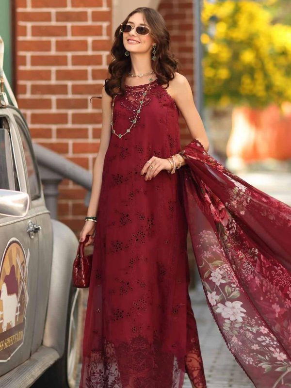 Noor By Sadia Asad Red Luxury Lawn Collection Replica