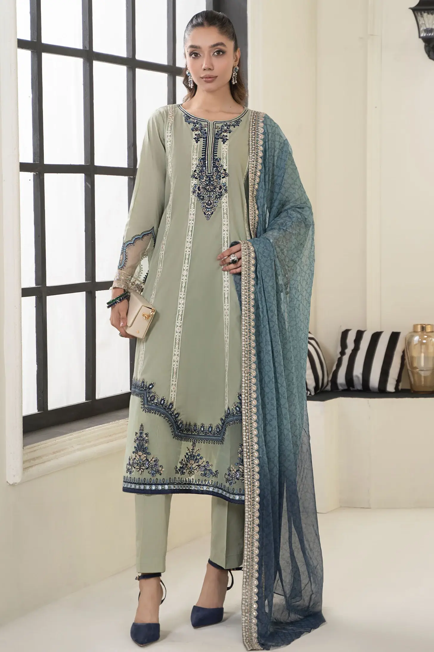 Maria B Pistachio Luxury Lawn Collection replica