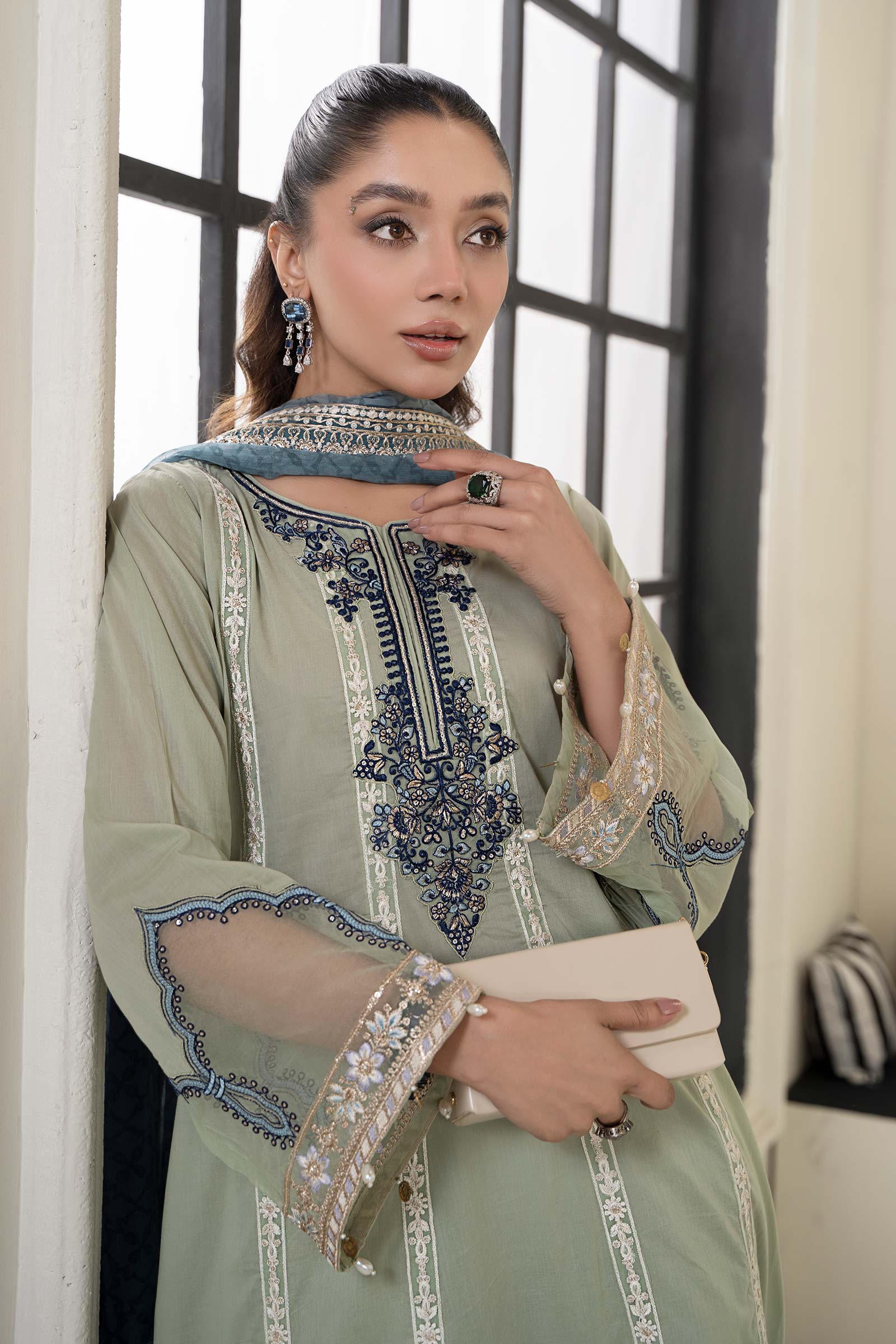 Maria B Pistachio Luxury Lawn Collection replica - Image 3