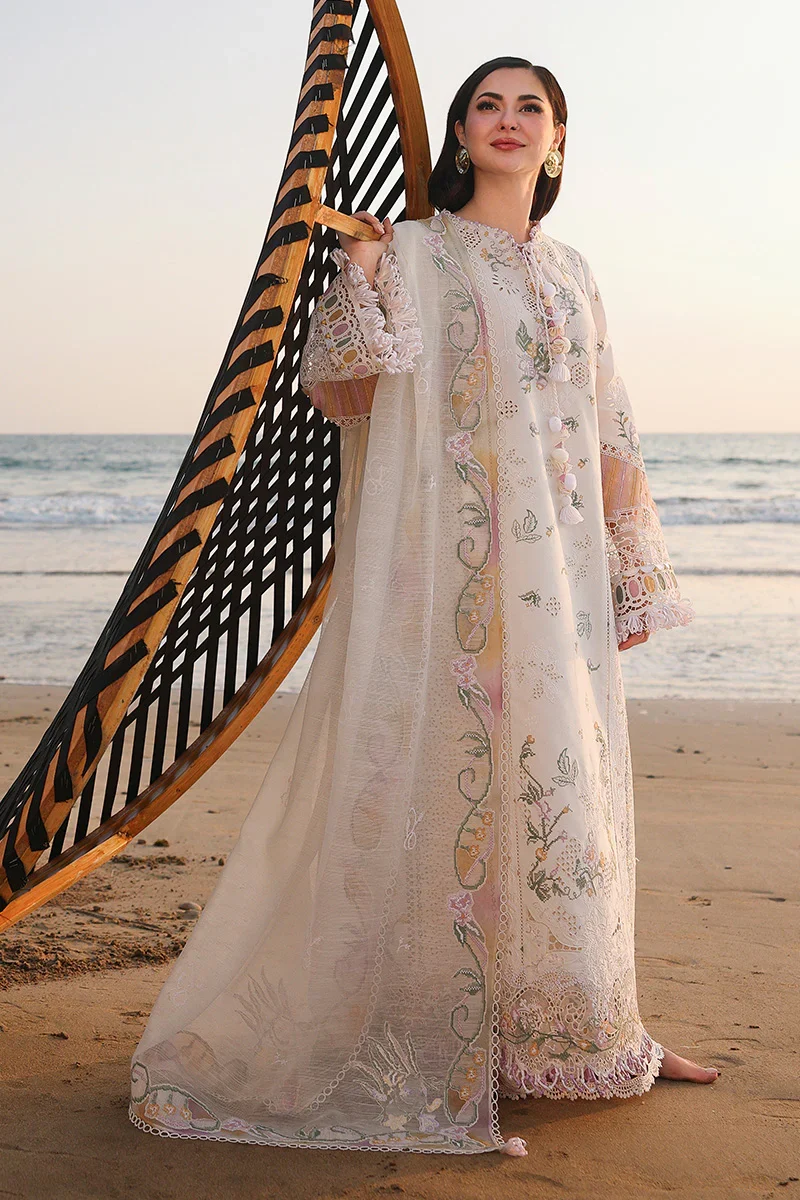 Qalamkar White Luxury Lawn Collection Replica