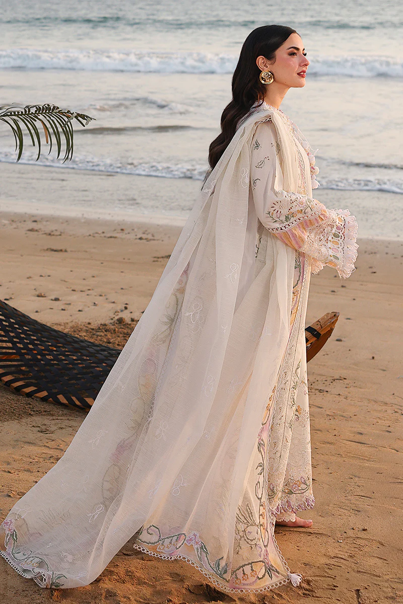 Alternative view of Qalamkar White Luxury Lawn Collection Replica