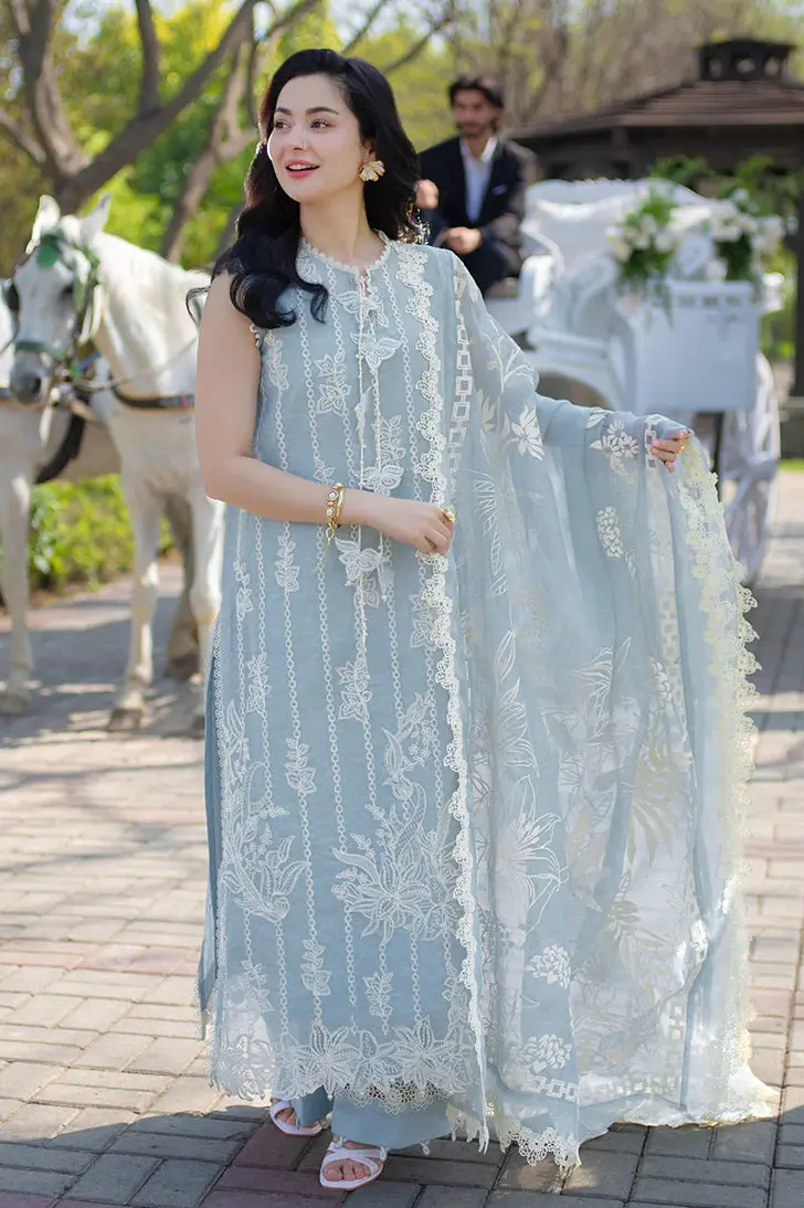 Rang Rasiya Sky Blue Luxury Lawn Collection Replica