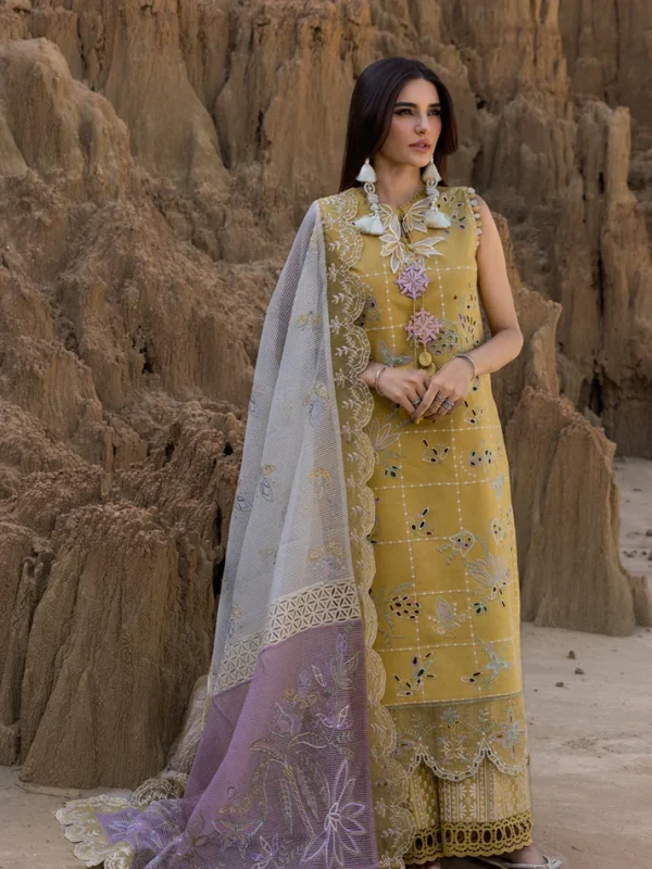 Rang Rasiya Mustard Luxury Lawn Collection Replica