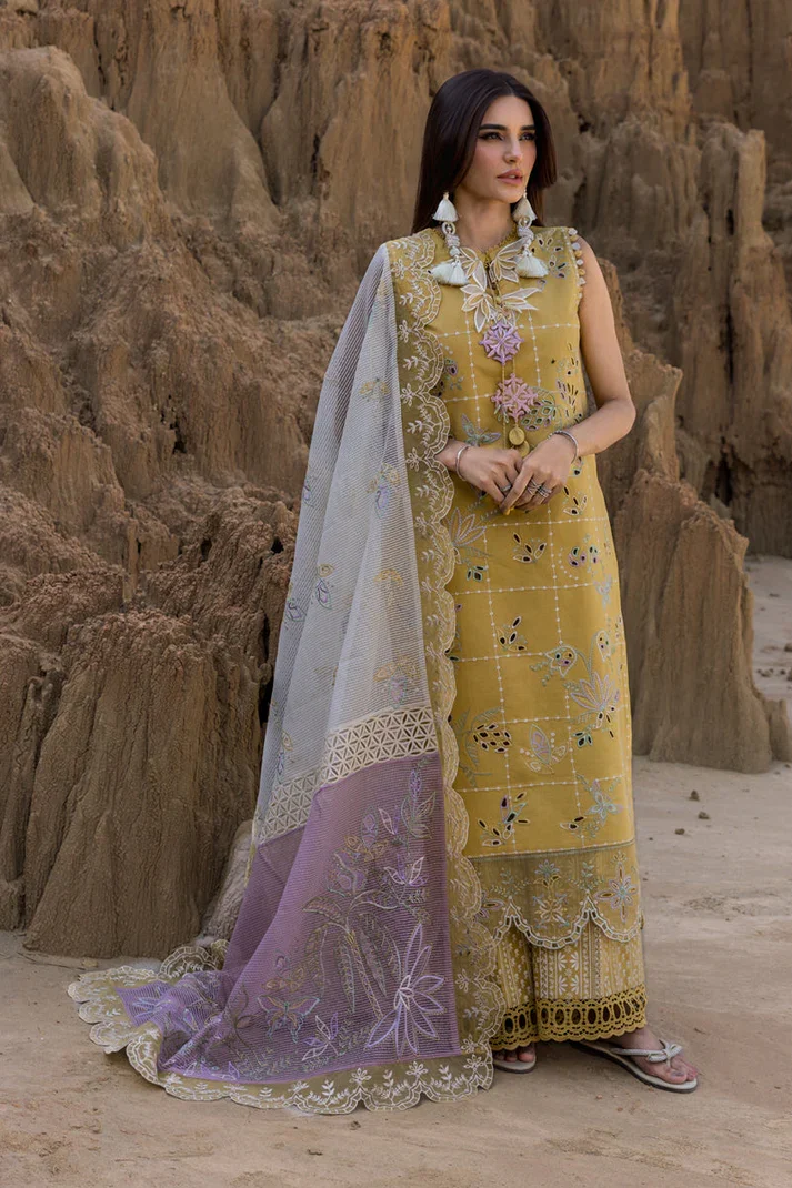Rang Rasiya Mustard Luxury Lawn Collection Replica