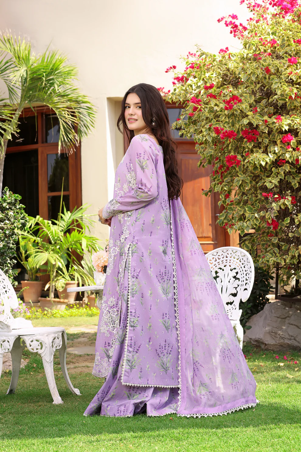 Alternative view of Aneela Purple Luxury Lawn Collection Replica
