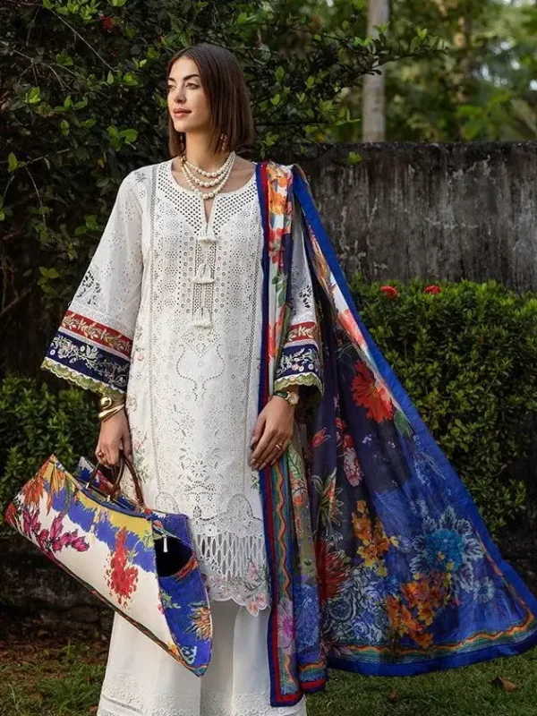 Mushq White Luxury Lawn Collection Replica