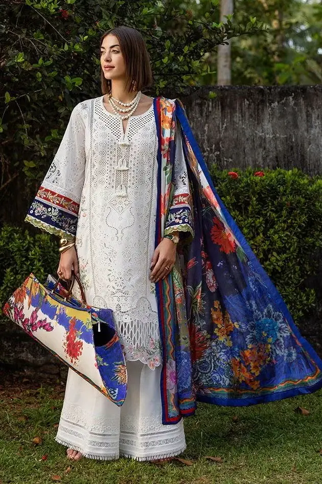 Mushq White Luxury Lawn Collection Replica