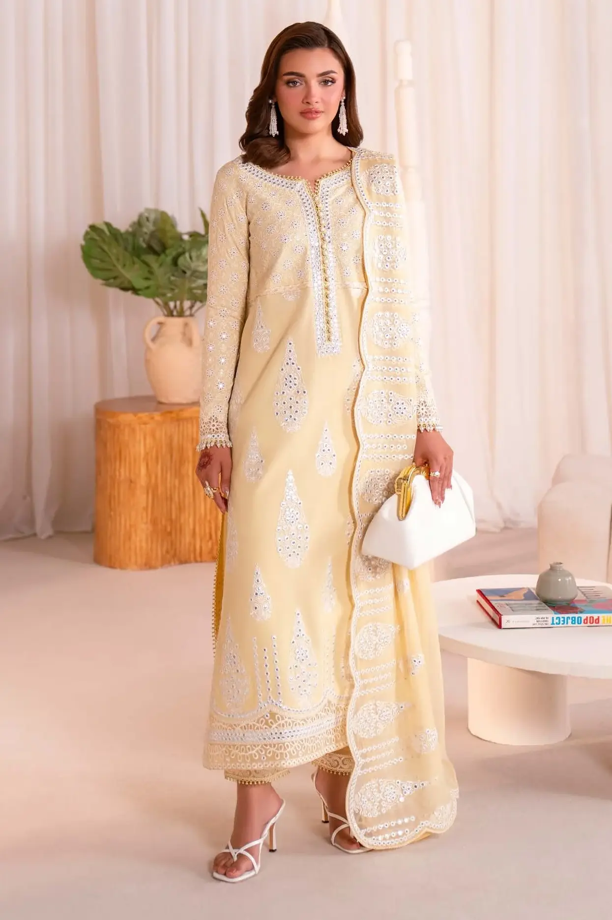 Maryum & Maria Yellow Luxury Lawn Collection Replica