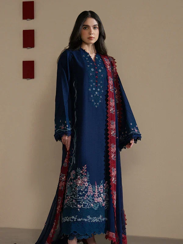 Ziva Blue Luxury Lawn Collection Replica