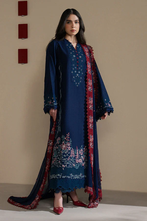 Ziva Blue Luxury Lawn Collection Replica