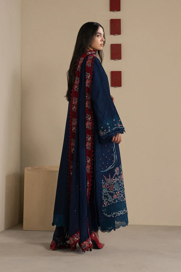 Alternative view of Ziva Blue Luxury Lawn Collection Replica