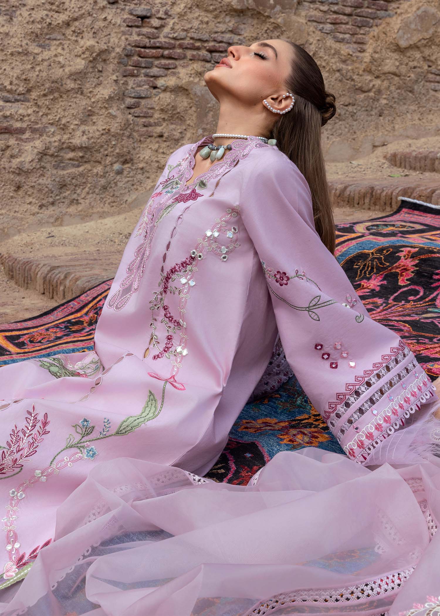 Crimson Pink Luxury Lawn Collection Replica - Image 3