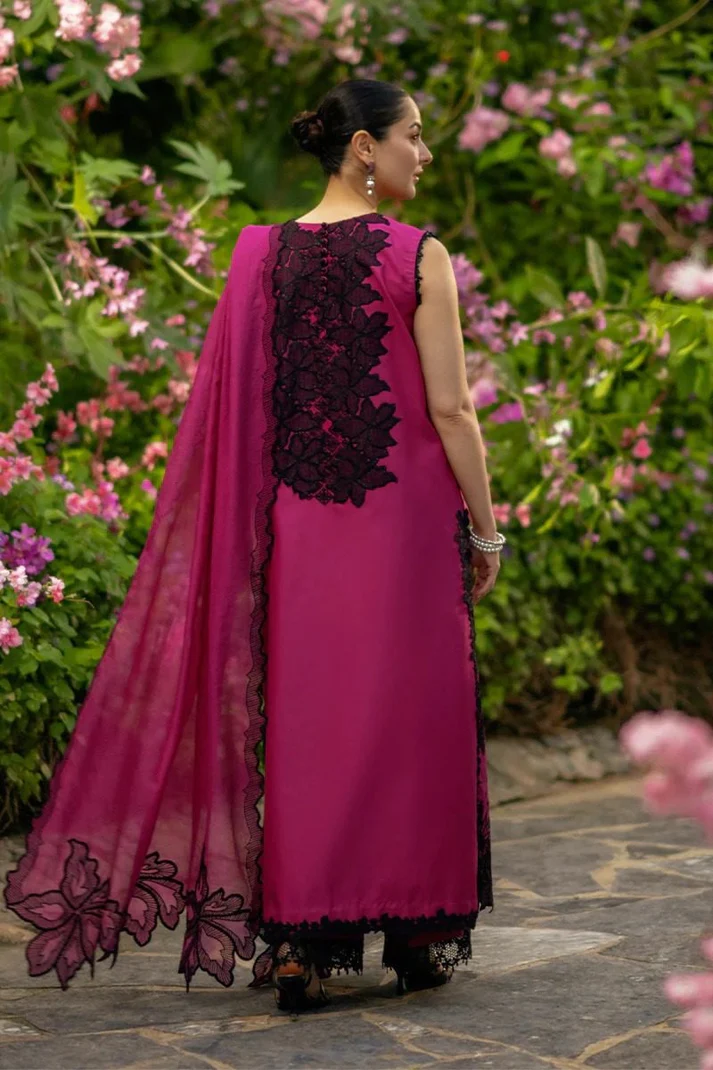 Alternative view of Rang Rasiya Shocking Pink Luxury Lawn Collection Replica