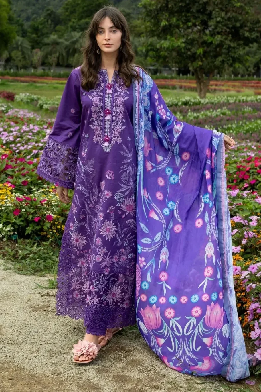 Mushq Purple Luxury Lawn Collection Replica