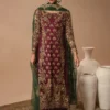 Abeera Usman Maroon Raw Silk Formal Collection Replica