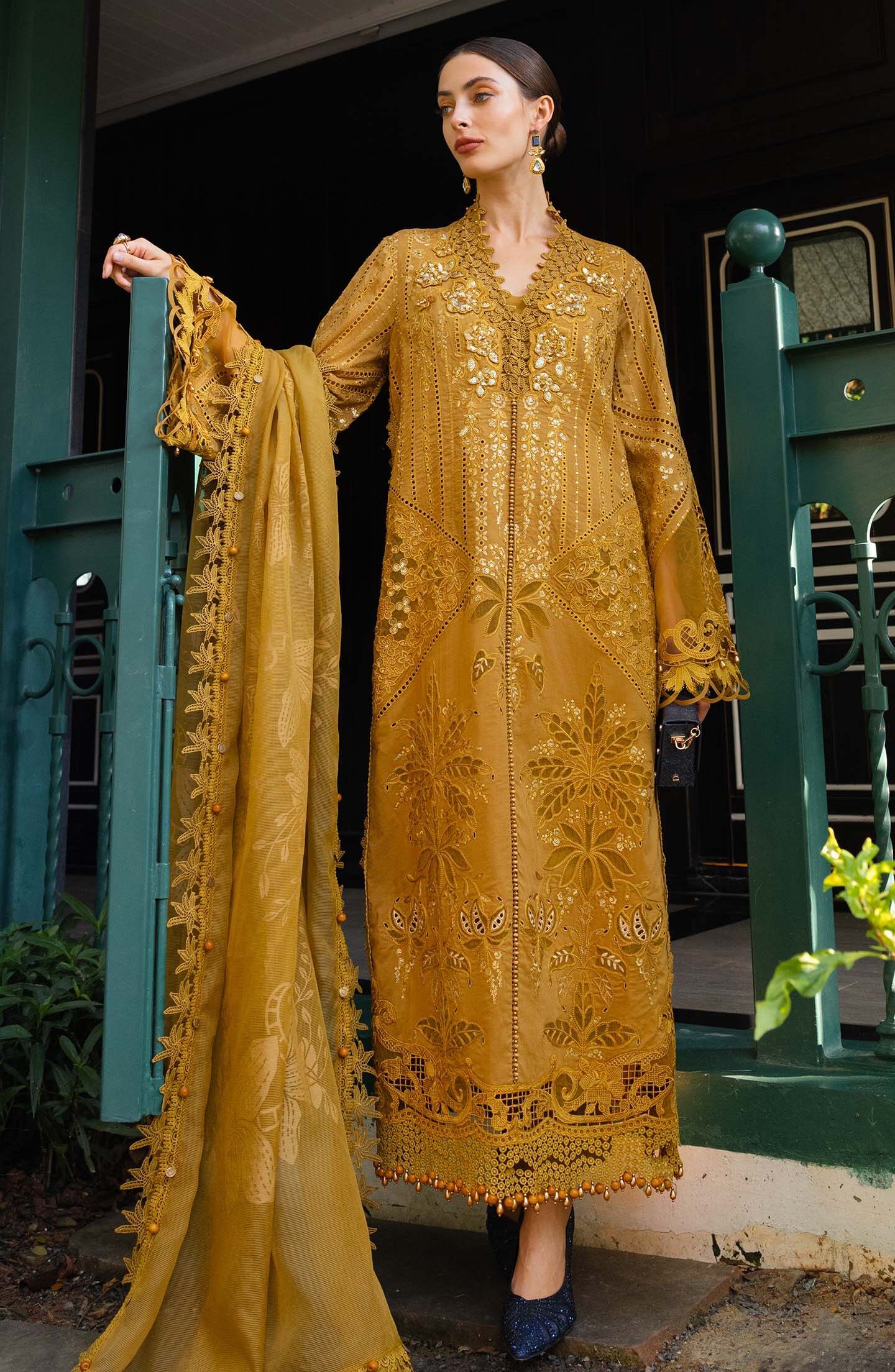 Maria B Mustard Luxury Lawn Collection Replica