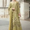 Maria B Mustard Raw Silk Formal Collection Replica