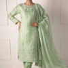 Shrenz Pistachio Sheesha Silk Formal Collection Replica