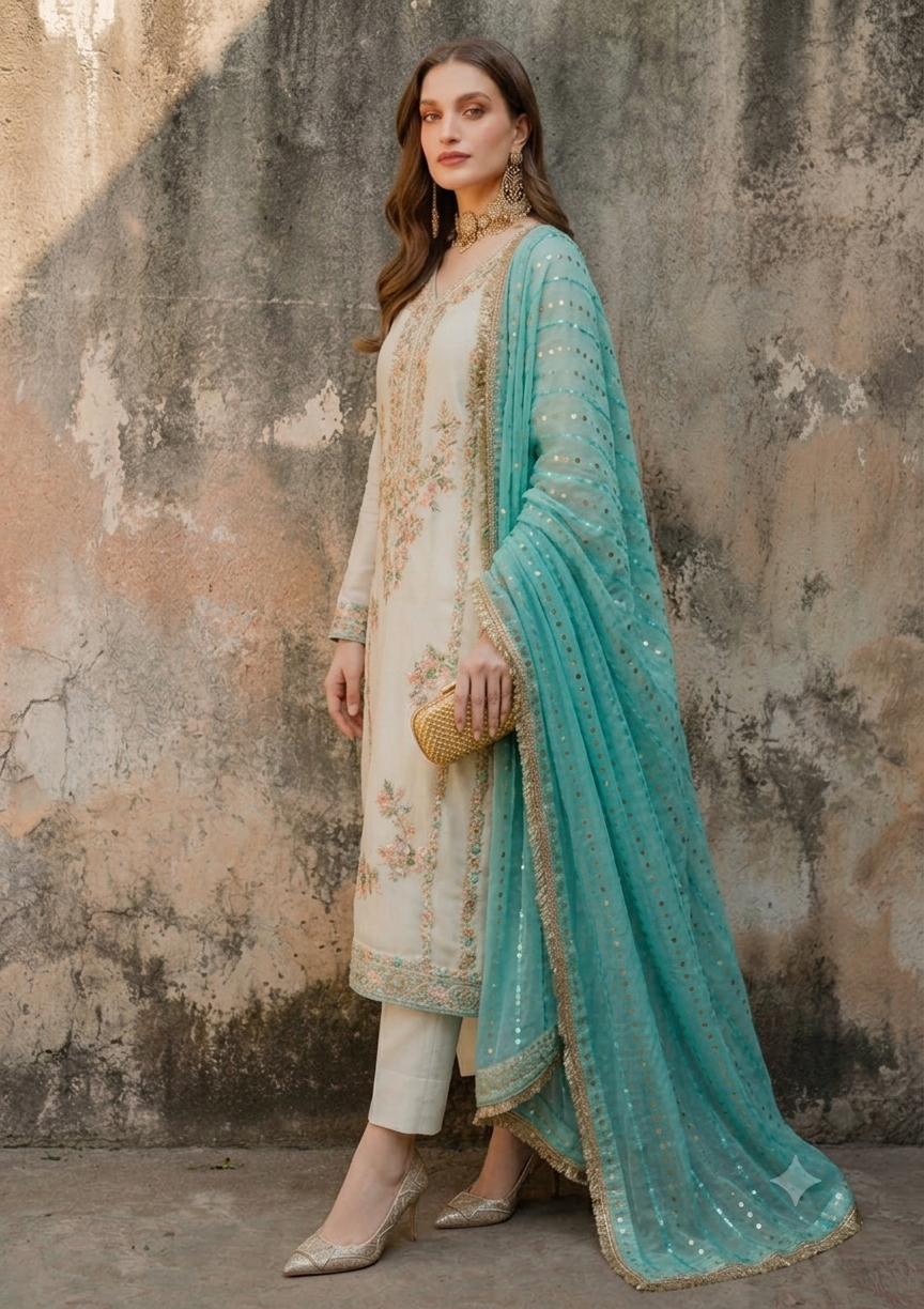 Alternative view of Vintage White Silk Formal Collection Replica