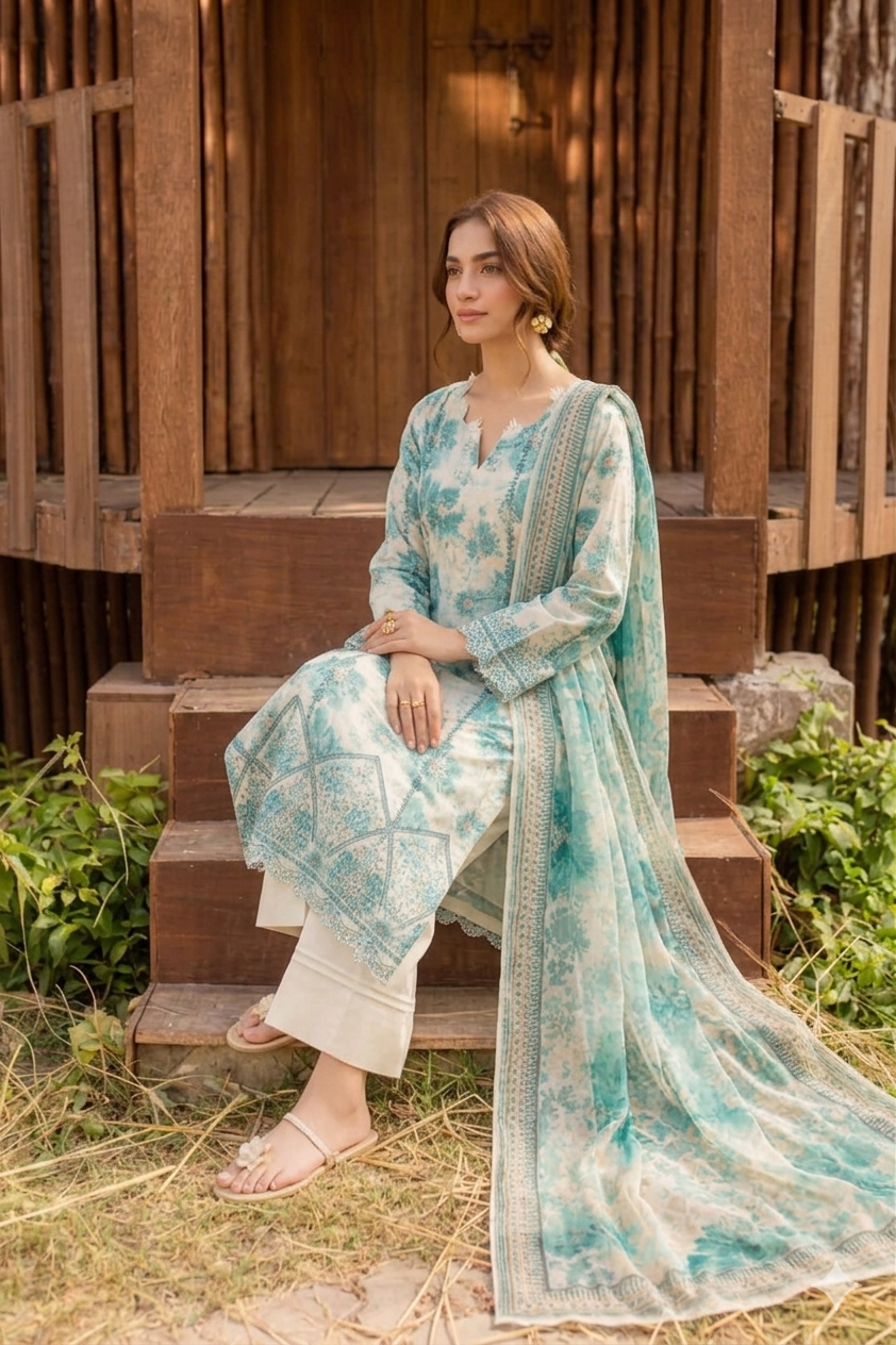 Baroque Multi Luxury Lawn Collection Replica - Image 3