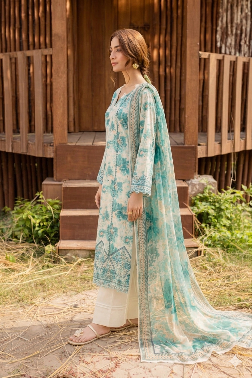 Alternative view of Baroque Multi Luxury Lawn Collection Replica