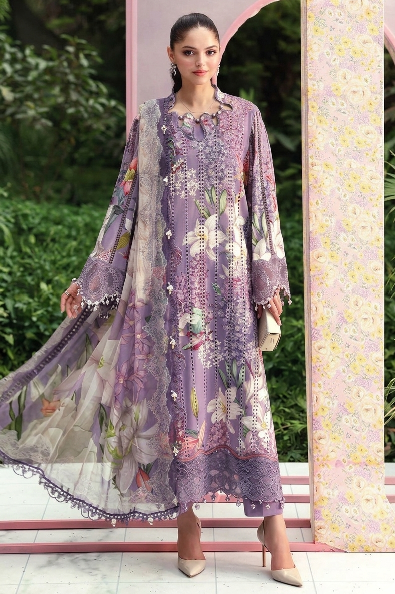 Maria B Mauve Luxury Lawn Collection Replica
