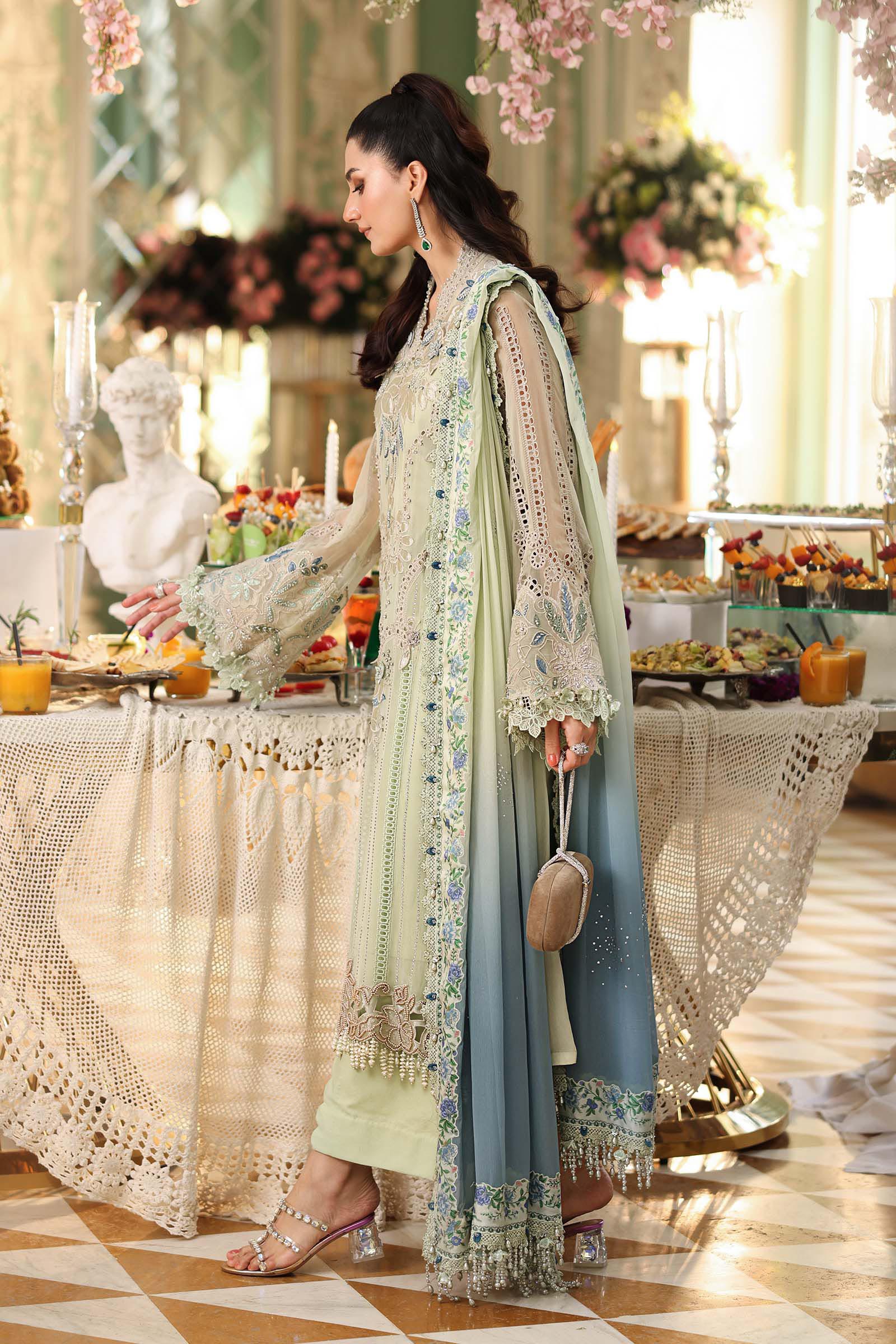Alternative view of Maria B Mint Green Chiffon Formal Collection Replica