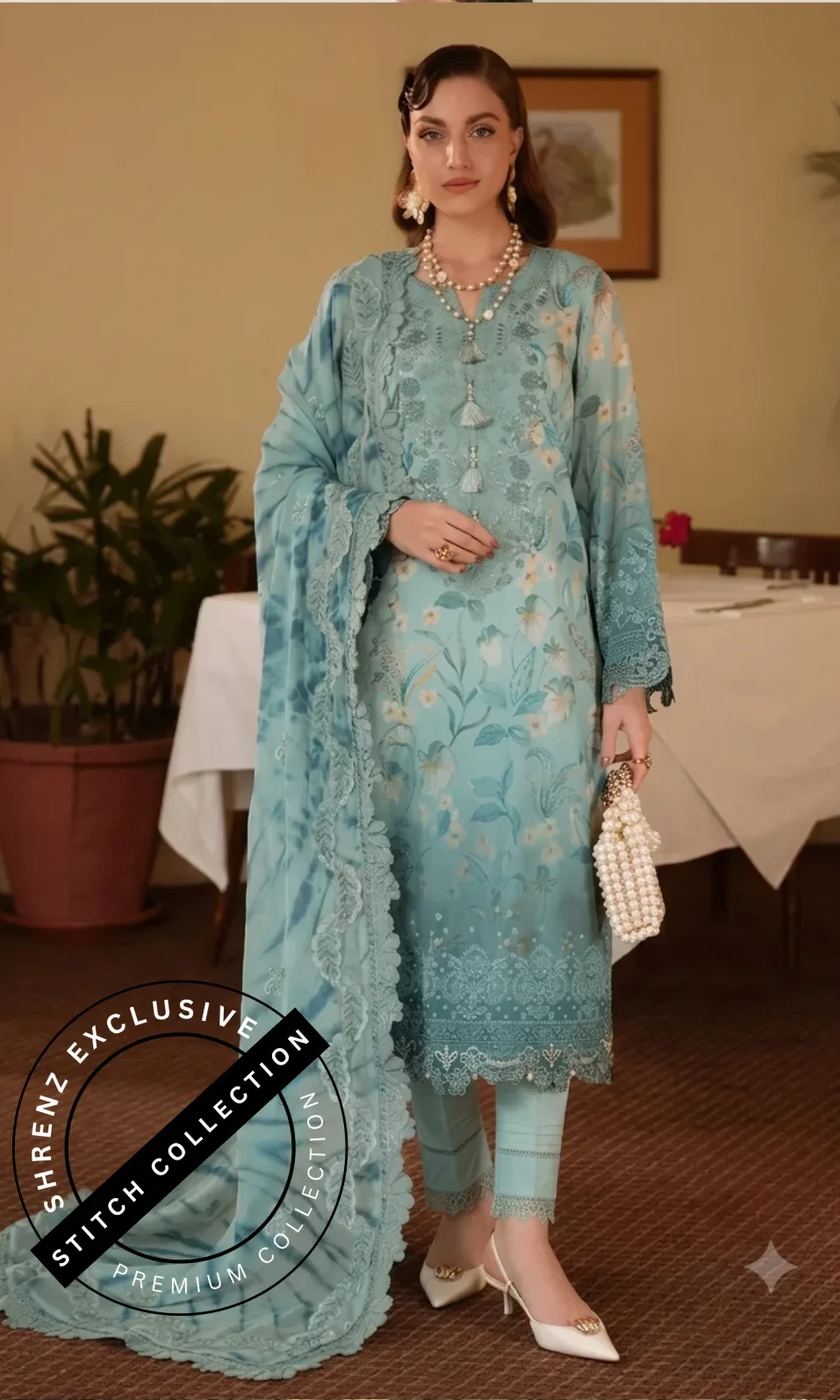 Shrenz 3 Piece Stitched Lawn Pret Collection