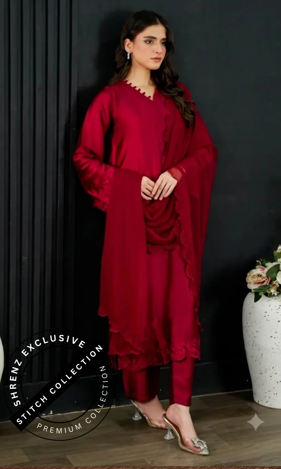 Shrenz 3 Piece Stitched Silk Pret Collection