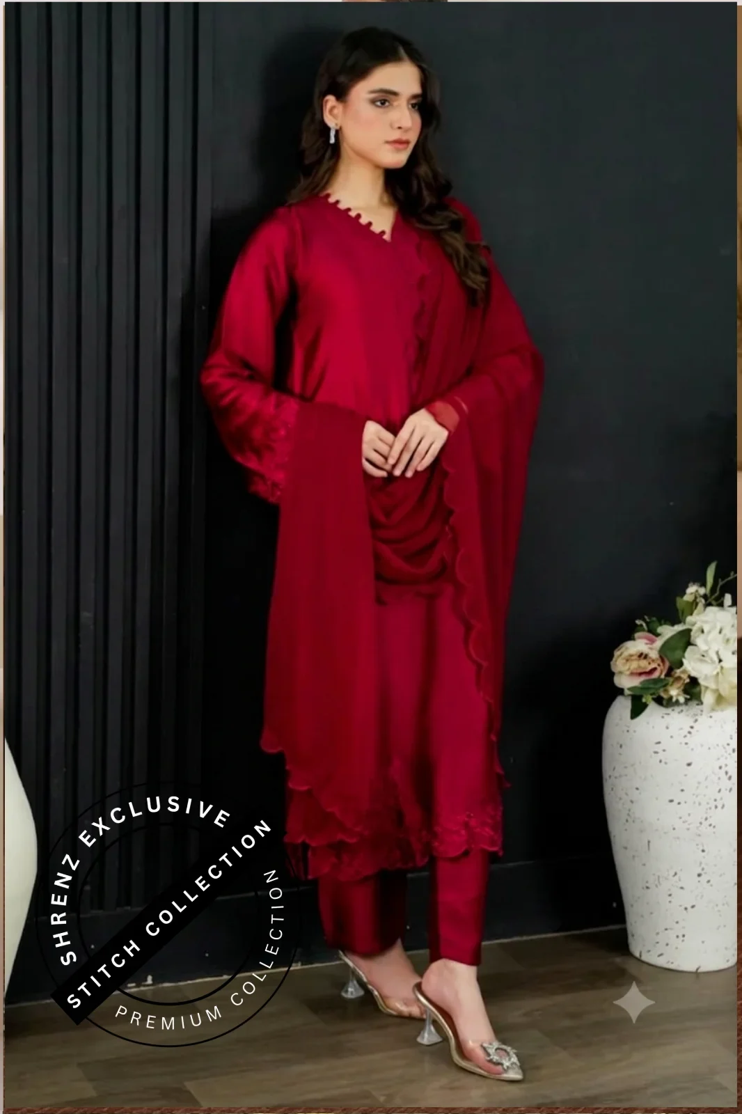 Shrenz 3 Piece Stitched Silk Pret Collection