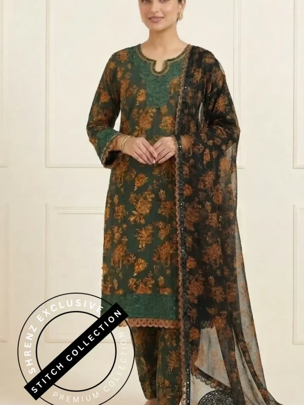 Shrenz 3 Piece Stitched Lawn Pret Collection