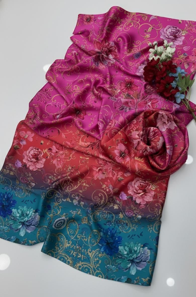 Alternative view of Shrenz Multi Printed Silk Collection Replica