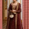 Haris Shakeel Maroon Chiffon Formal Collection Replica