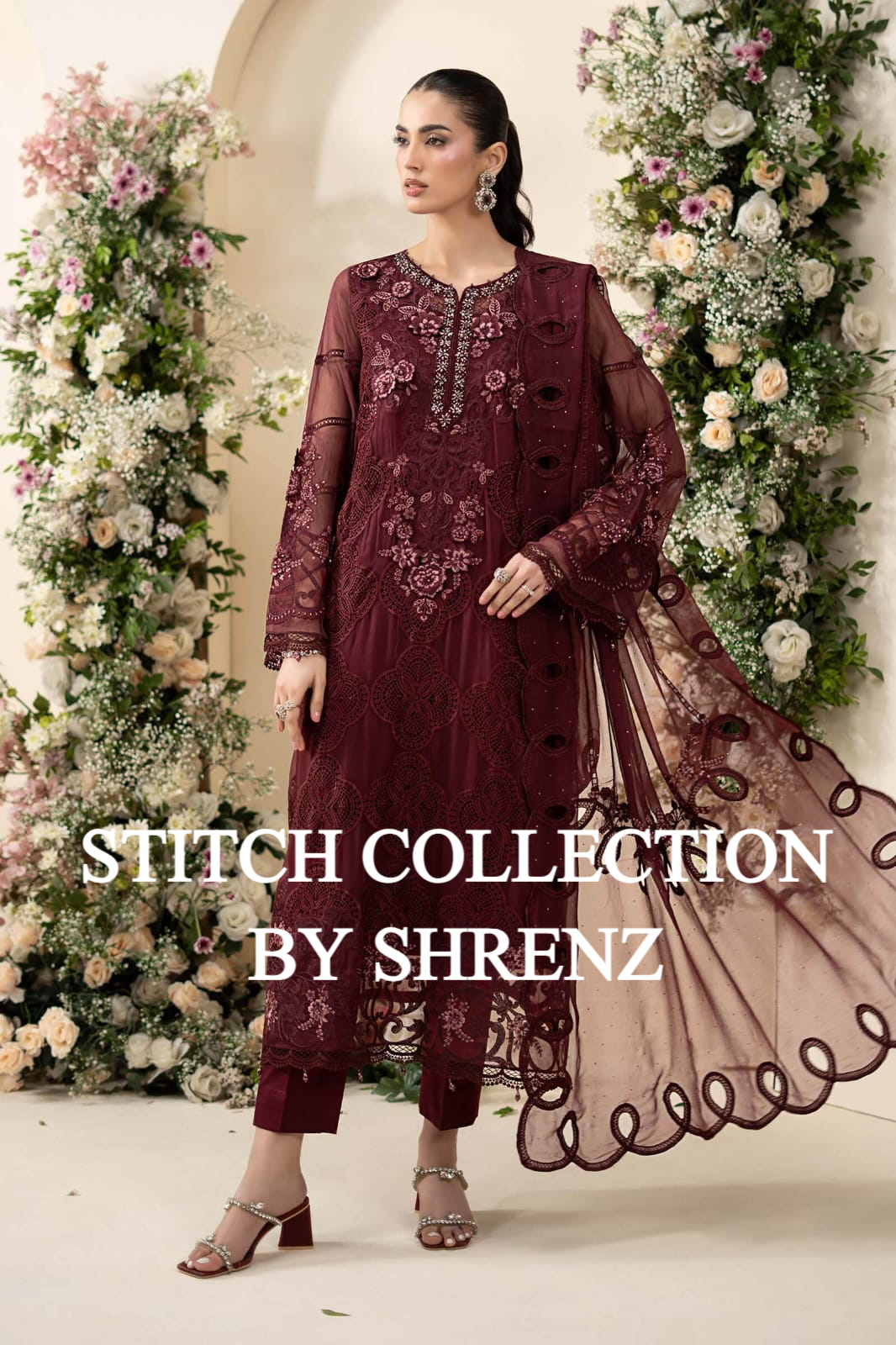 Shrenz 3 Piece Stitched Chiffon Pret Collection