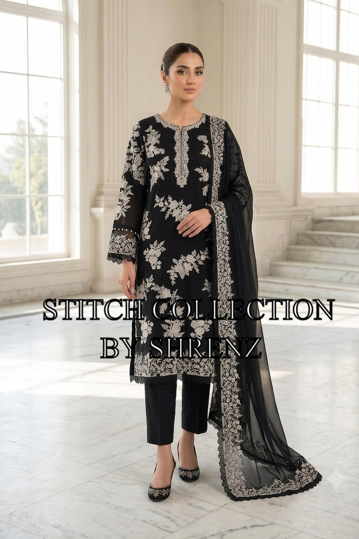 Shrenz 3 Piece Stitched Chiffon Pret Collection