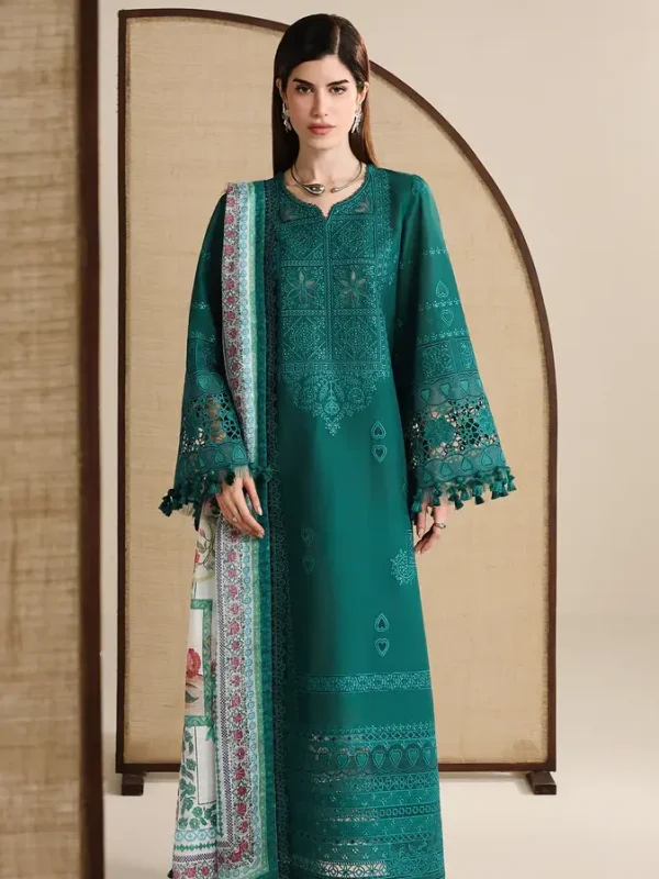 Jazmin Zinc Green Luxury Lawn Collection Replica