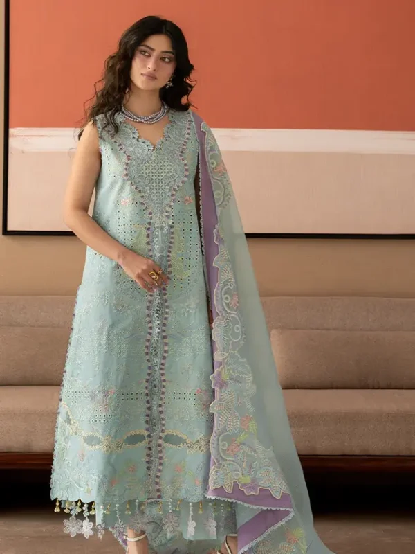 Mahnur Seagreen Luxury Lawn Collection Replica