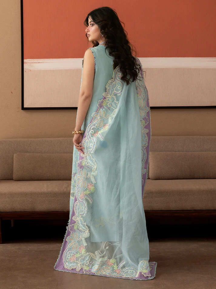 Alternative view of Mahnur Seagreen Luxury Lawn Collection Replica