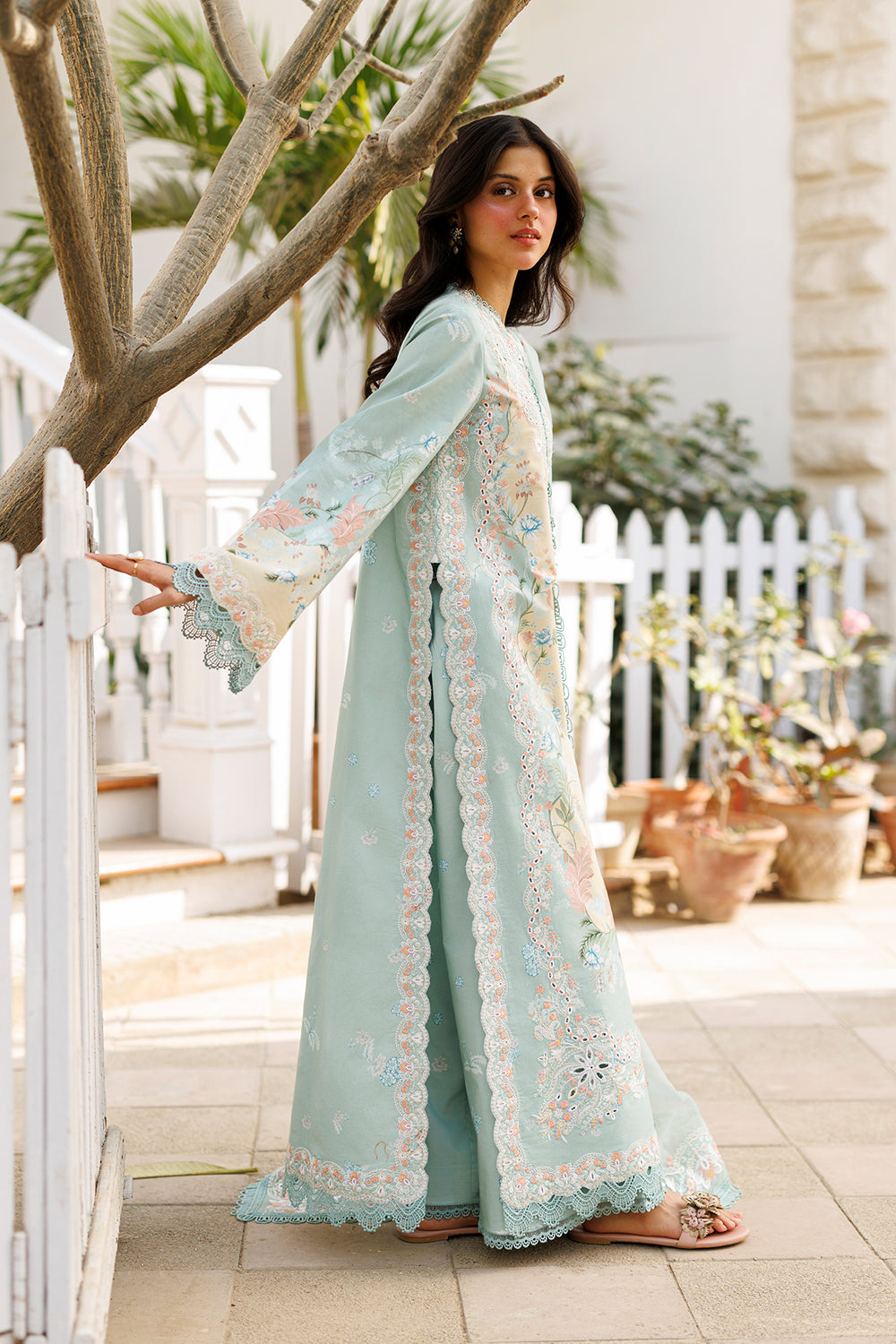 Alternative view of Afrozeh Sky Blue Luxury Printed Lawn Collection Replica