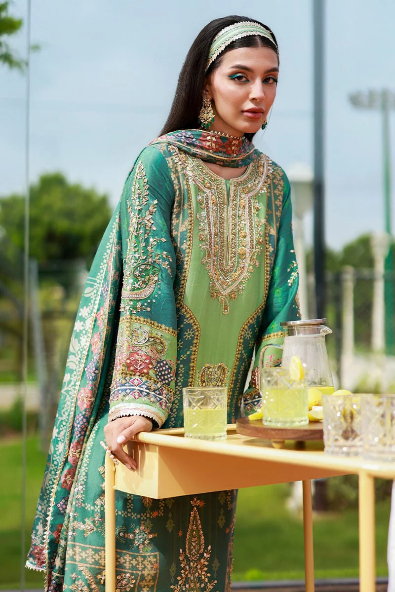 Ansab Jahangir Green Jacquard-Swiss Collection Replica - Image 3