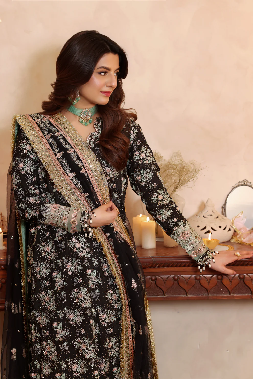 Aneela's Black Raw Silk Collection Replica - Image 3