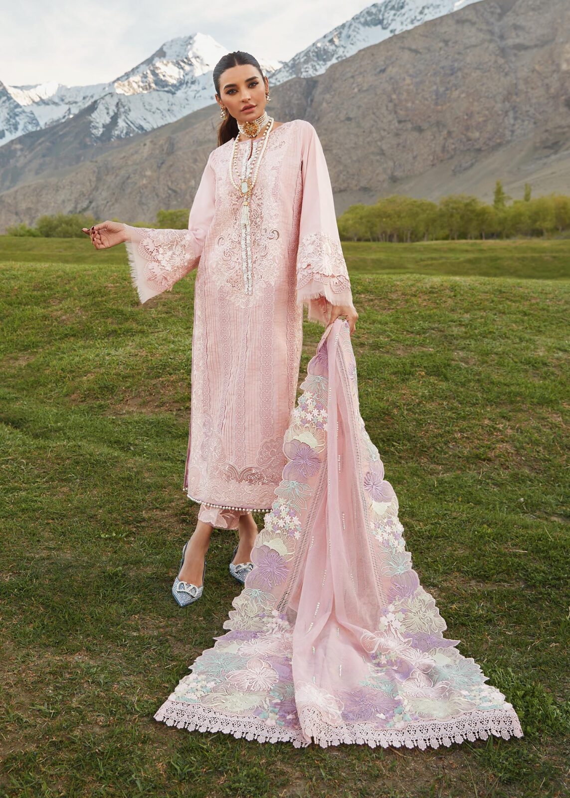 Crimson Pink Luxury Lawn Collection Replica - Image 4