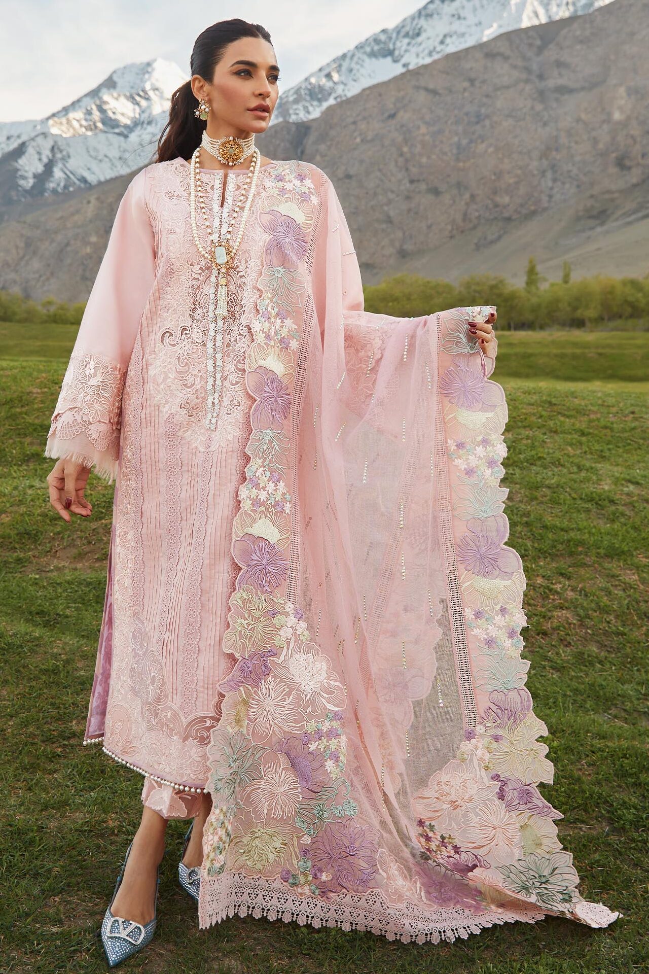 Crimson Pink Luxury Lawn Collection Replica