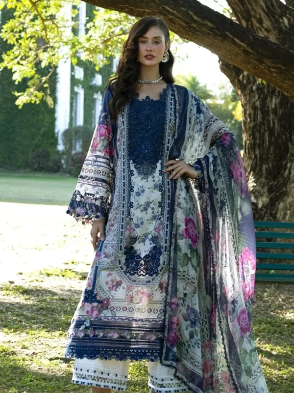 Elaf Blue Luxury Lawn Collection replica