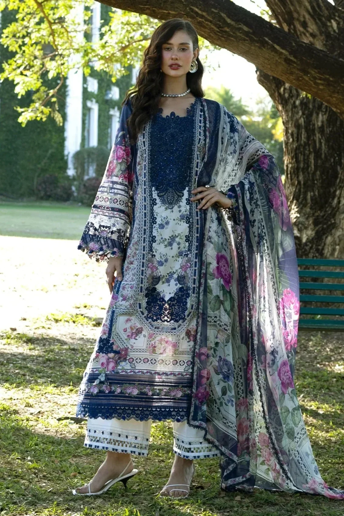 Elaf Blue Luxury Lawn Collection replica
