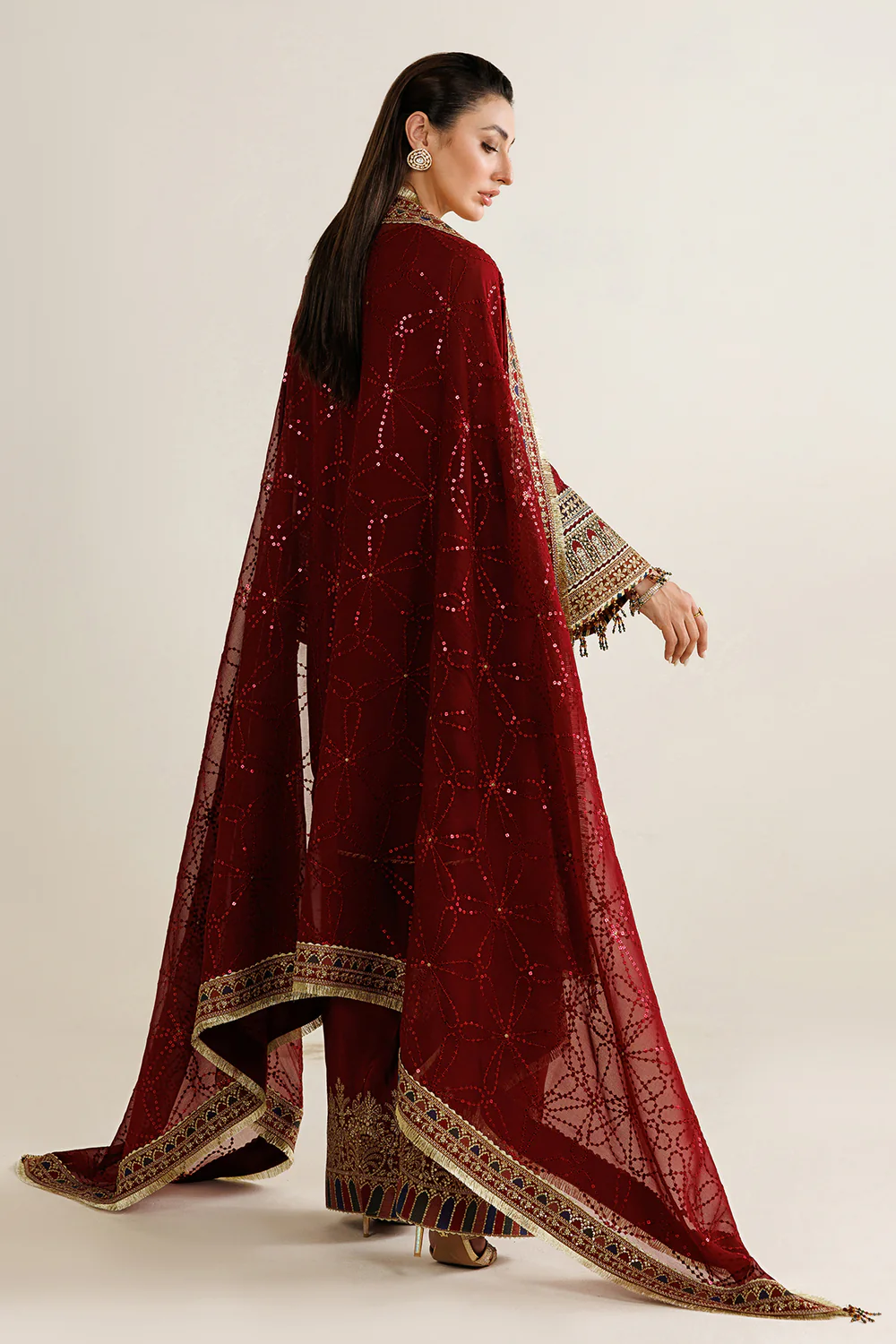 Alternative view of Jazmin Maroon Chiffon Formal Collection Replica