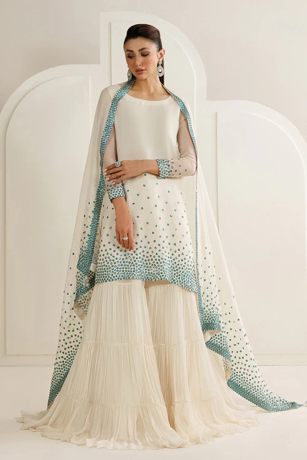 Jazmin Blue Chiffon Formal Collection Replica