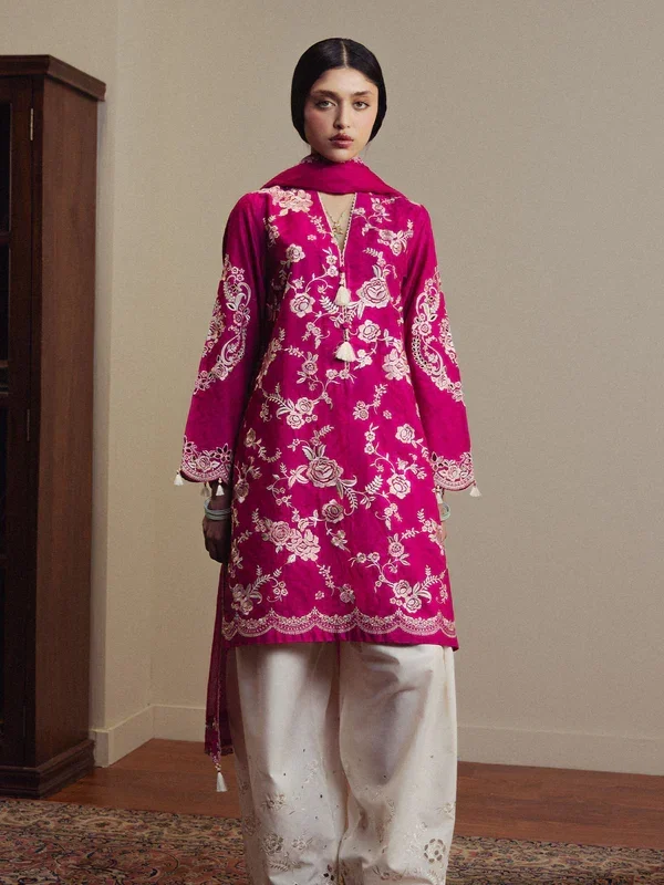 Zara Shahjahan Shocking Pink Luxury Lawn Collection Replica
