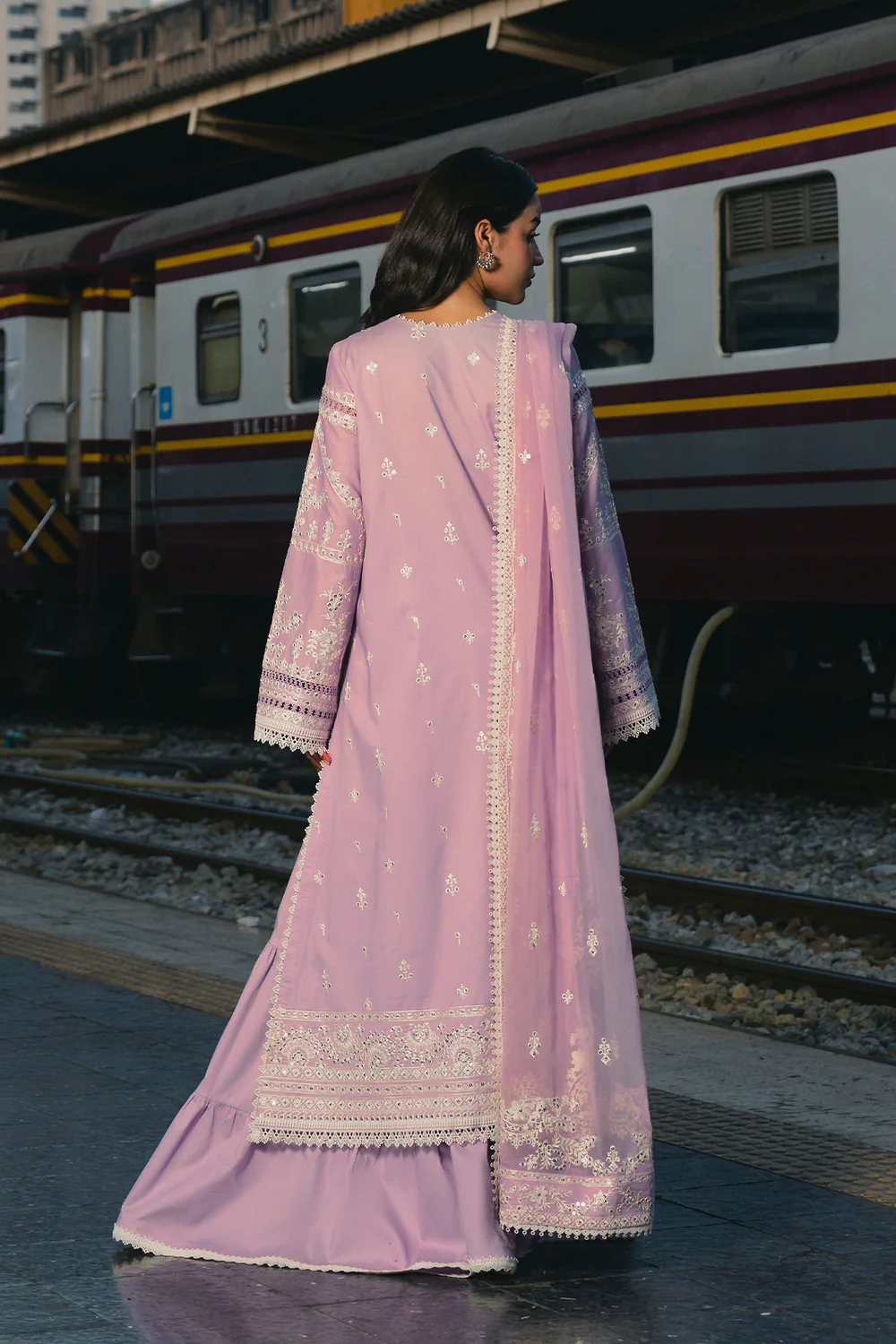 Alternative view of Afrozeh Purple Luxury Lawn Collection Replica