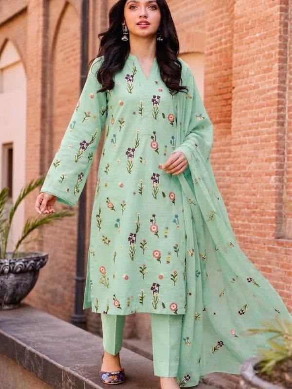 Shrenz Pistachio Luxury Lawn Collection Replica